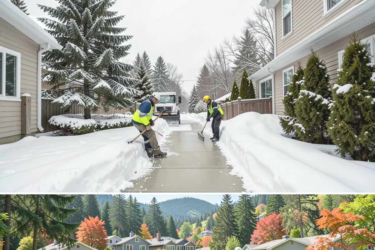 Business Entrance Clearing in Fircrest, Pierce County, WA - Entrance clearing matters most during January's freeze-thaw cycles when shaded doorways stay icy well into the day.