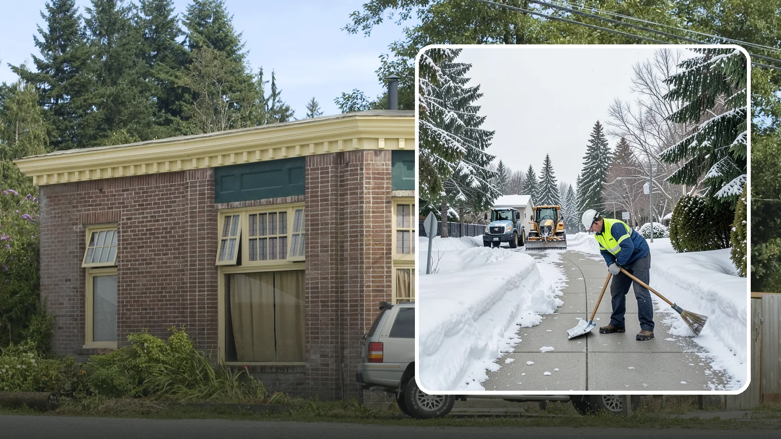 Business Entrance Clearing in Hamilton, Skagit County, WA - Keep your business's front doors, entry walks, and thresholds safe and welcoming through every Western Washington ice event.