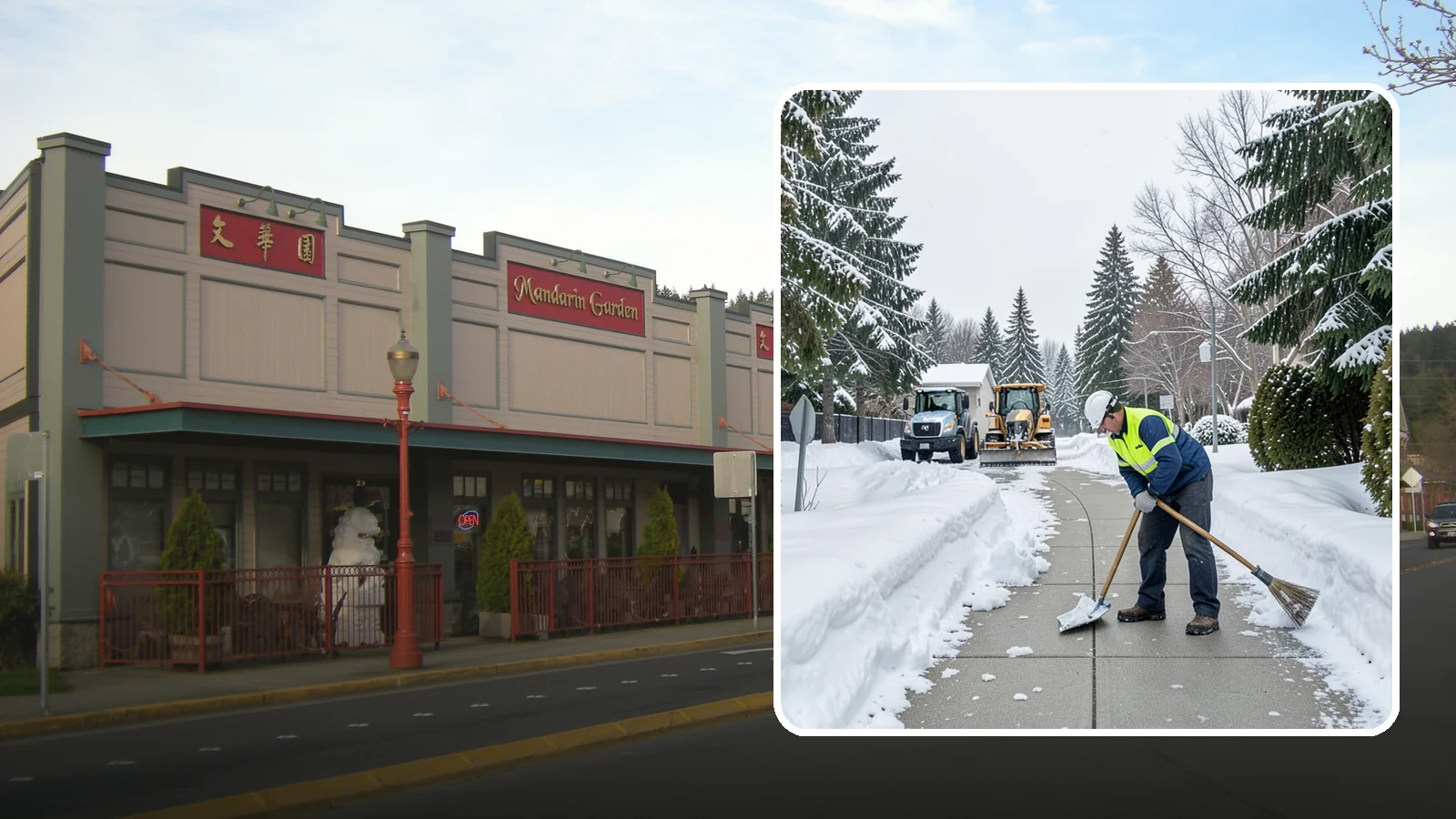 Business Entrance Clearing in Issaquah, King County, WA - Keep your business's front doors, entry walks, and thresholds safe and welcoming through every Western Washington ice event.