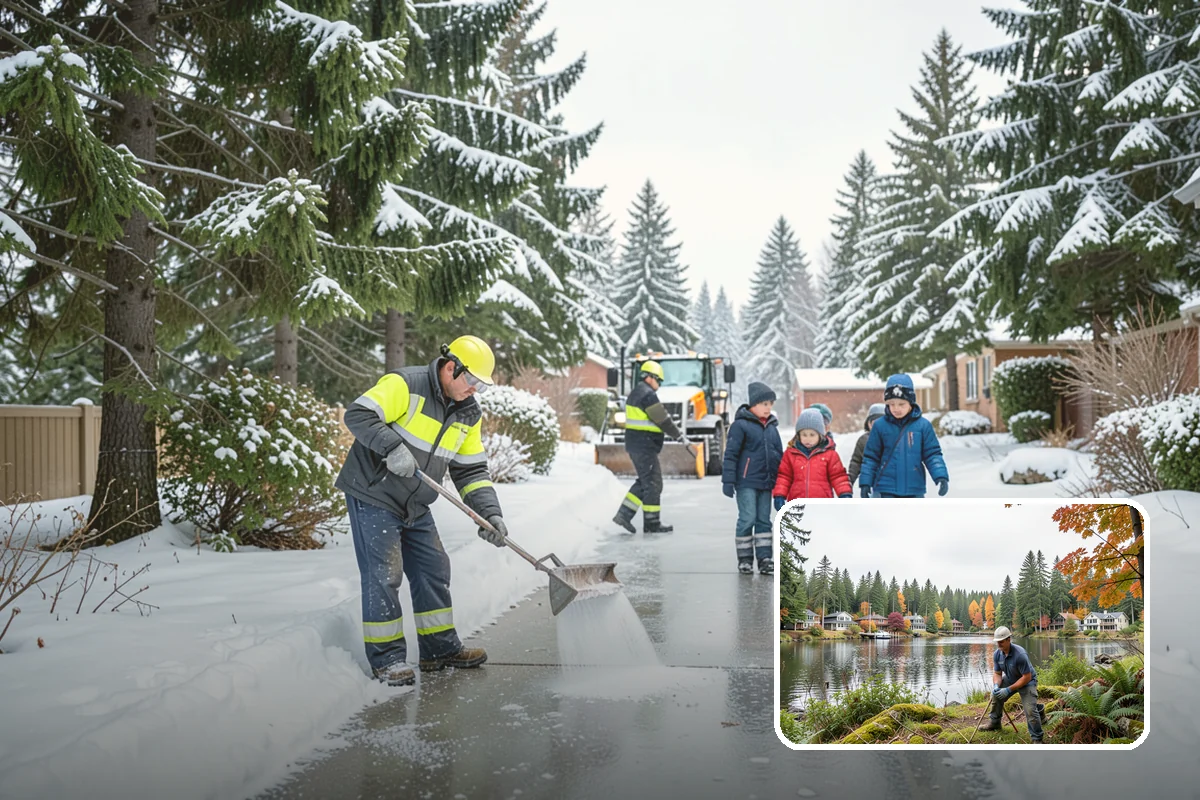 Business Entrance Clearing in La Conner, Skagit County, WA - Safe, welcoming doorways for staff and customers