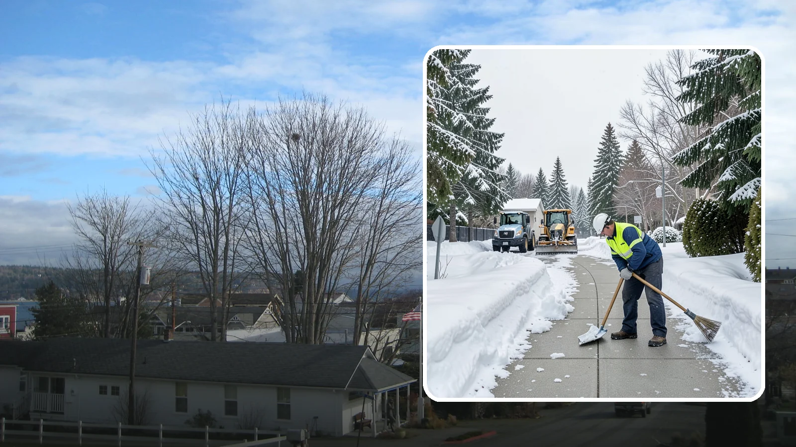 Business Entrance Clearing in Langley, Island County, WA - Keep your business's front doors, entry walks, and thresholds safe and welcoming through every Western Washington ice event.