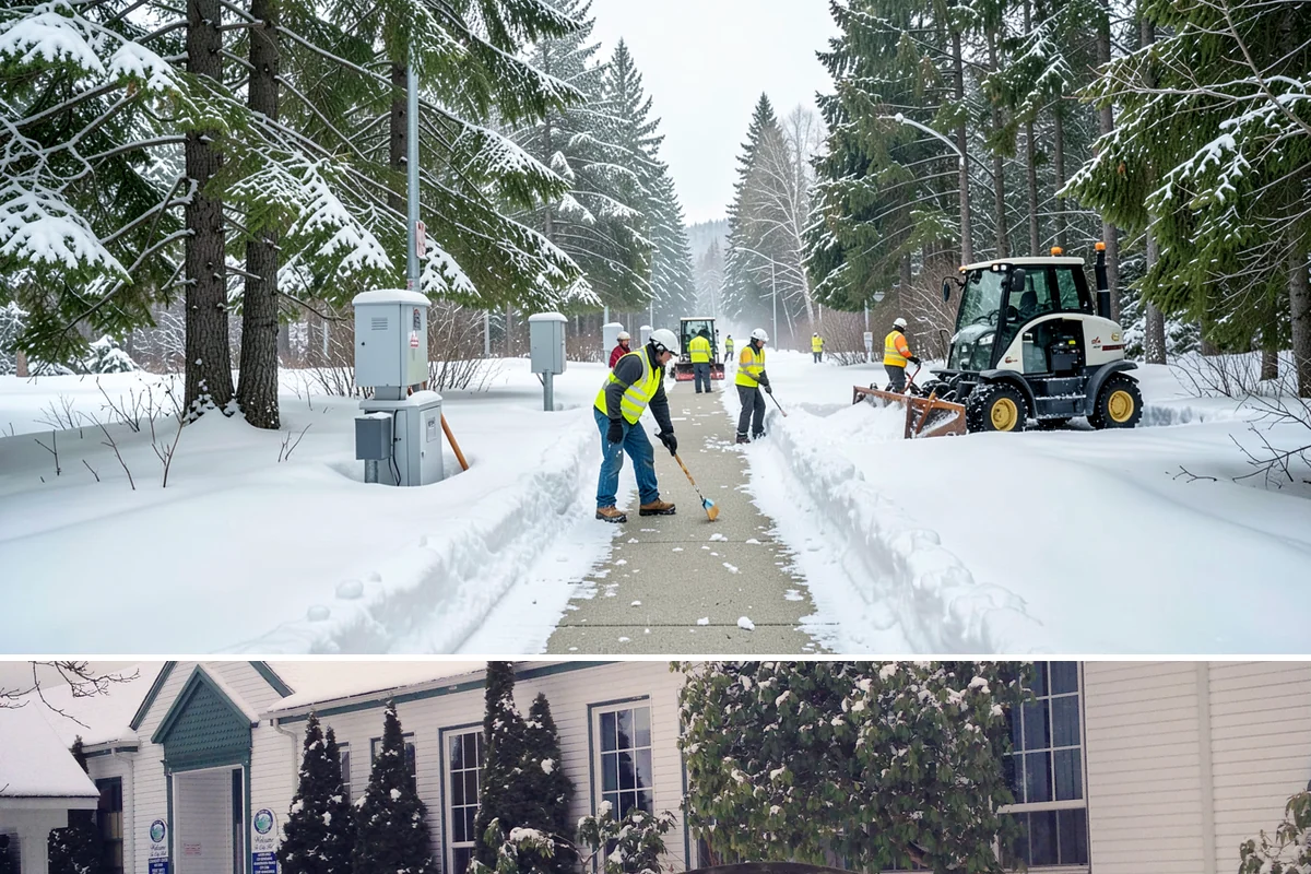 Business Entrance Clearing in Pacific, King County, WA - Entrance clearing matters most during January's freeze-thaw cycles when shaded doorways stay icy well into the day.