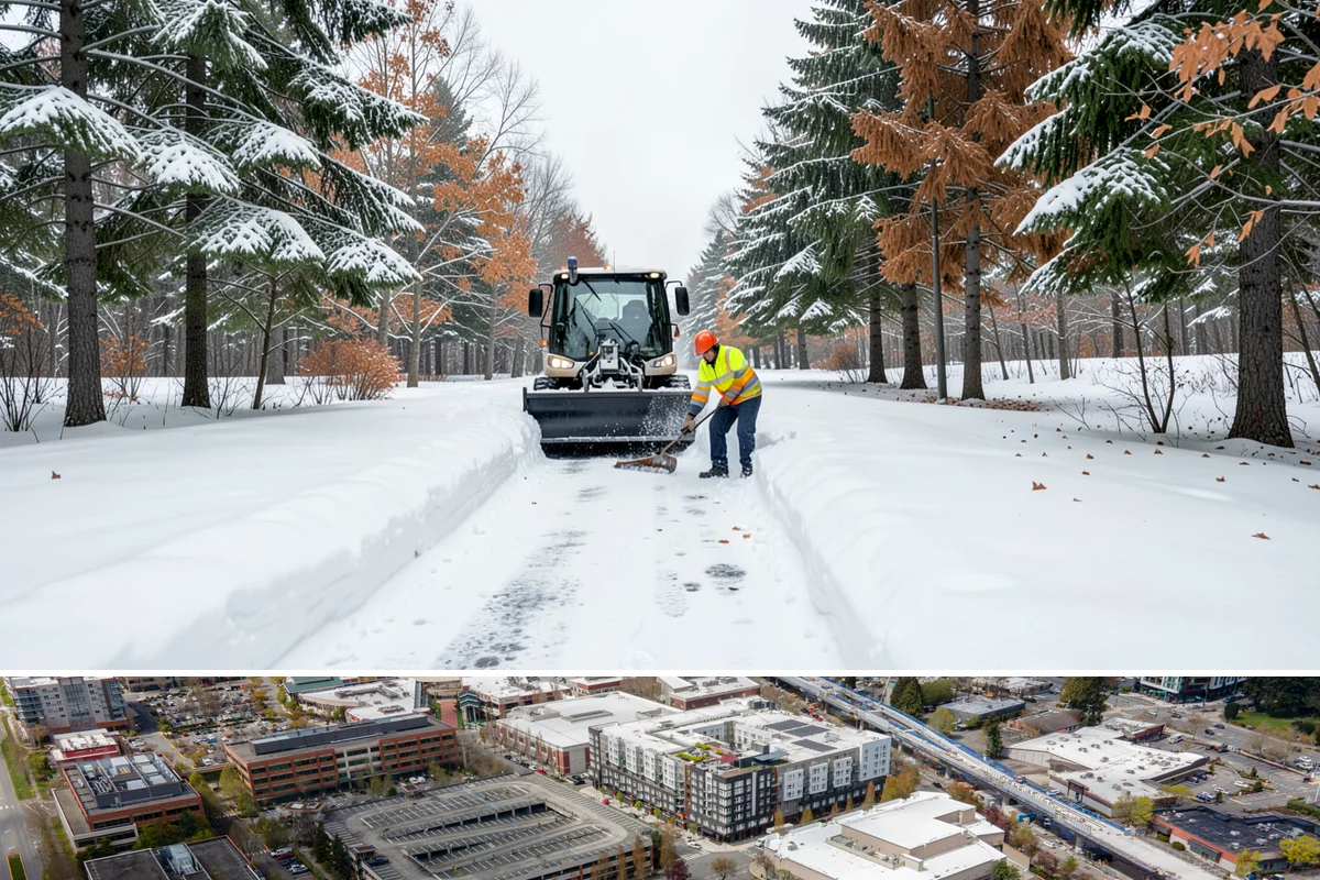 Business Entrance Clearing in Redmond, King County, WA - Entrance clearing matters most during January's freeze-thaw cycles when shaded doorways stay icy well into the day.