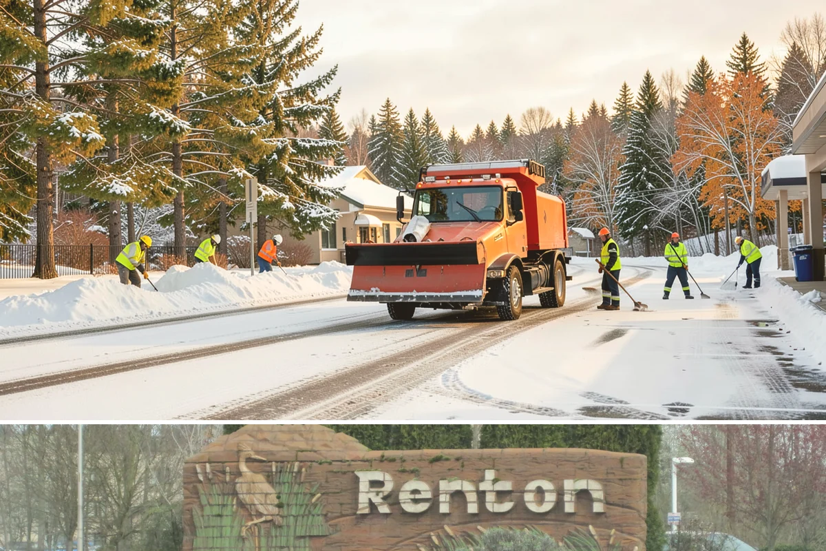 Business Entrance Clearing in Renton, King County, WA - Entrance clearing matters most during January's freeze-thaw cycles when shaded doorways stay icy well into the day.