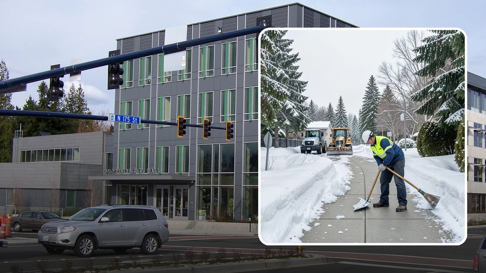 Business Entrance Clearing in Shoreline, King County, WA - Keep your business's front doors, entry walks, and thresholds safe and welcoming through every Western Washington ice event.