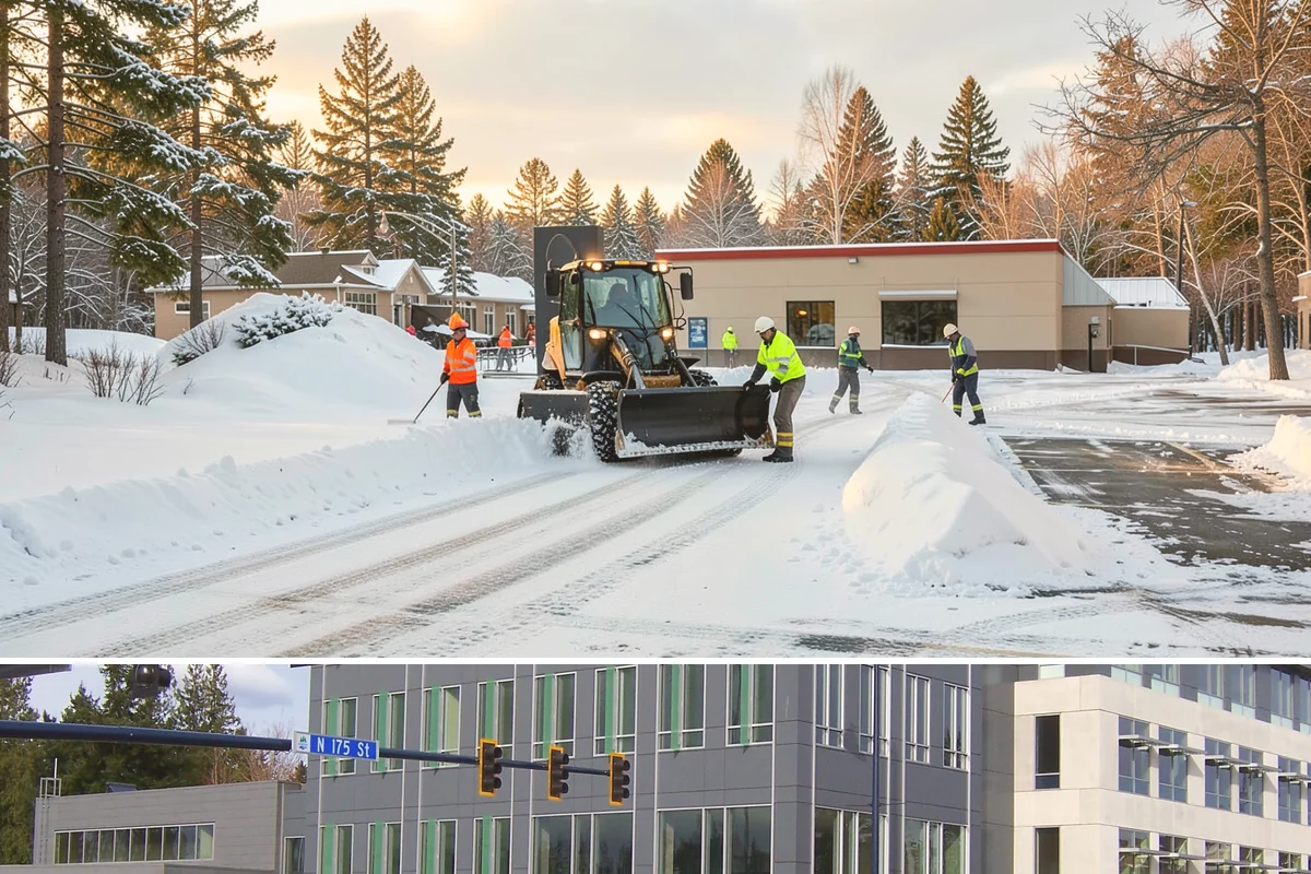 Business Entrance Clearing in Shoreline, King County, WA - Entrance clearing matters most during January's freeze-thaw cycles when shaded doorways stay icy well into the day.