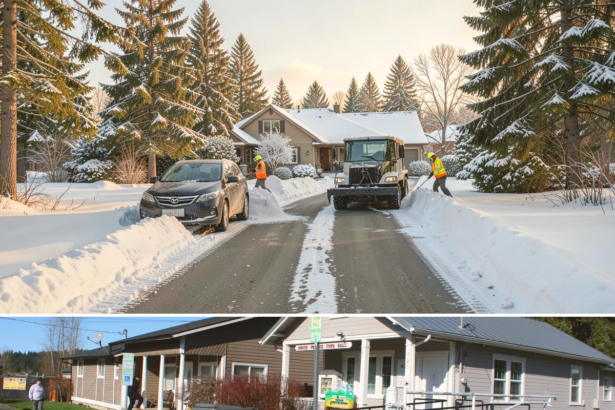 Business Entrance Clearing in South Prairie, Pierce County, WA - Entrance clearing matters most during January's freeze-thaw cycles when shaded doorways stay icy well into the day.
