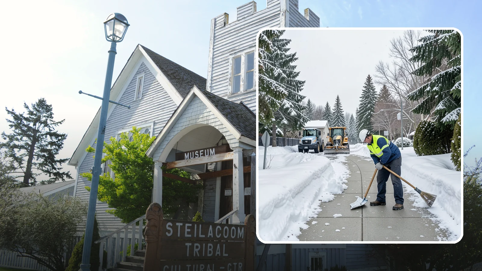 Business Entrance Clearing in Steilacoom, Pierce County, WA - Keep your business's front doors, entry walks, and thresholds safe and welcoming through every Western Washington ice event.