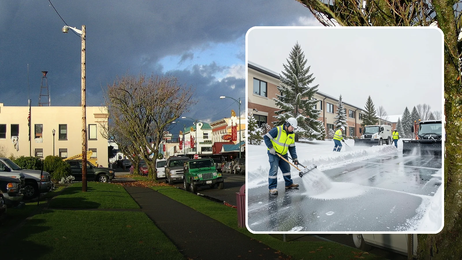 Business Park Deicing in Arlington, Snohomish County, WA - Deicing for business parks, coordinating ice control across multiple buildings, shared drives, and connecting walkways in one...
