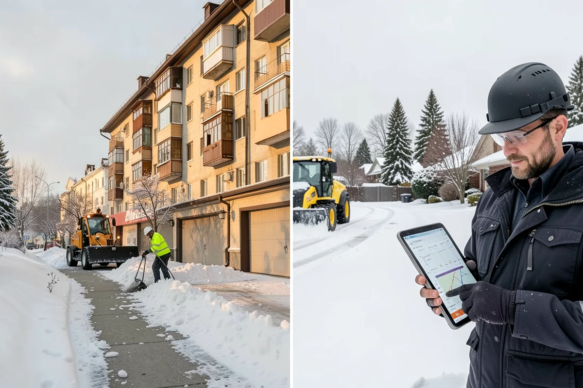 Business Park Deicing in Arlington, Snohomish County, WA - Map internal drives, entrances, and cross-park walks with management
