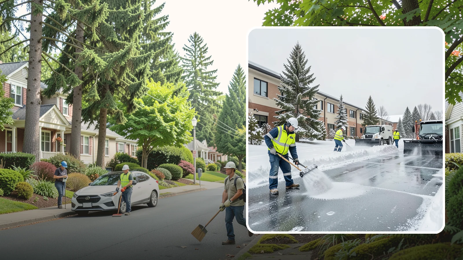 Business Park Deicing in Beaux Arts Village, King County, WA - Deicing for business parks, coordinating ice control across multiple buildings, shared drives, and connecting walkways in one...