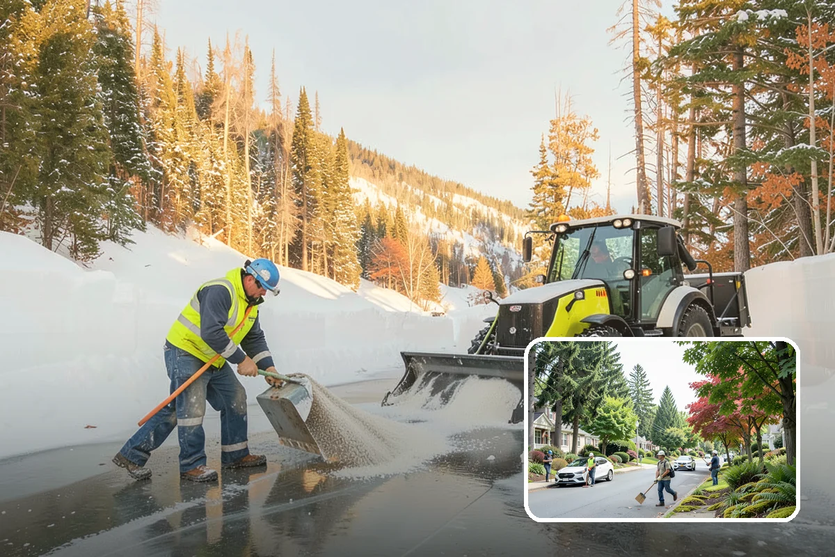 Business Park Deicing in Beaux Arts Village, King County, WA - Coordinates ice control across every building and tenant