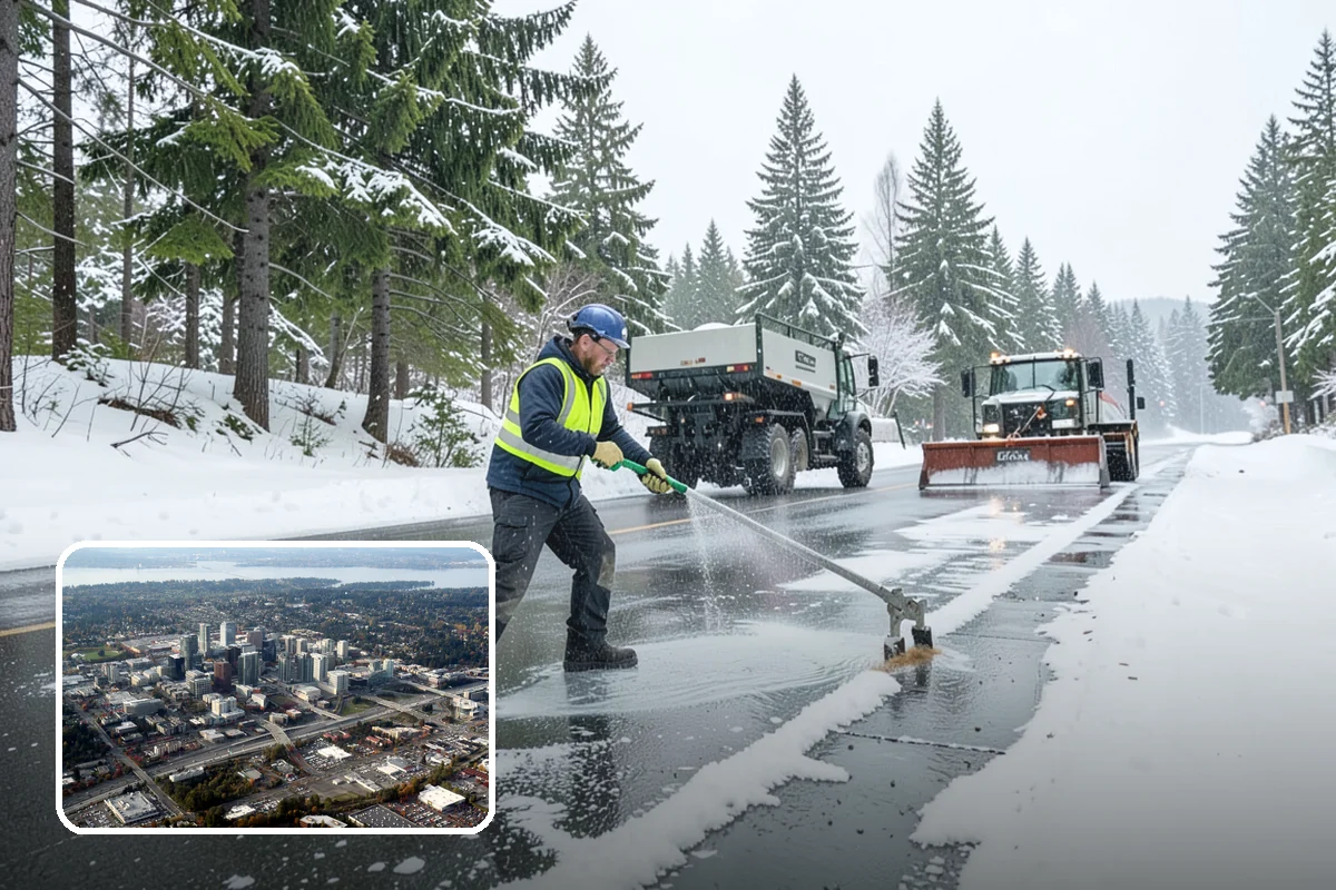 Business Park Deicing in Bellevue, King County, WA - Coordinates ice control across every building and tenant