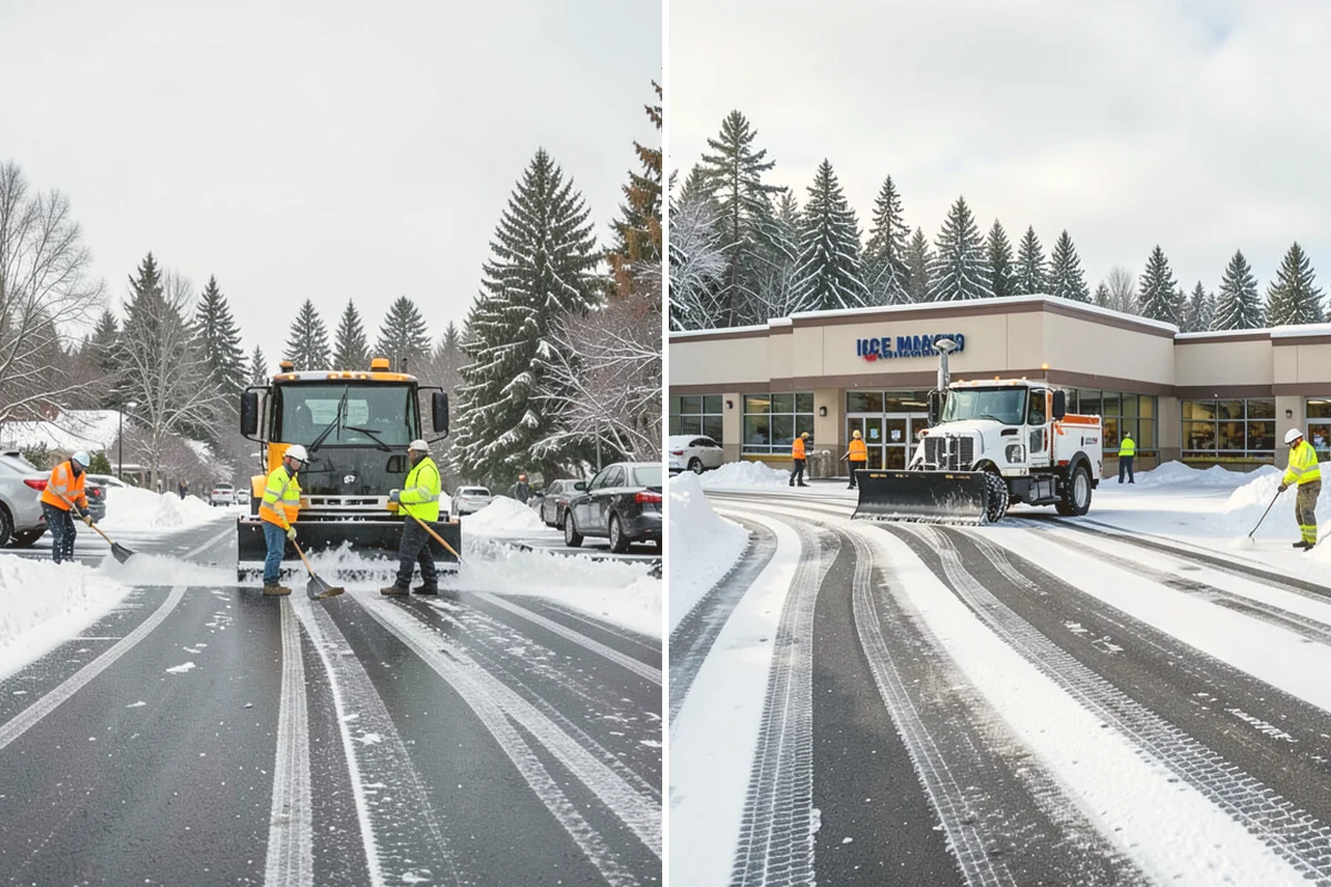 Business Park Deicing in Bellevue, King County, WA - Map internal drives, entrances, and cross-park walks with management