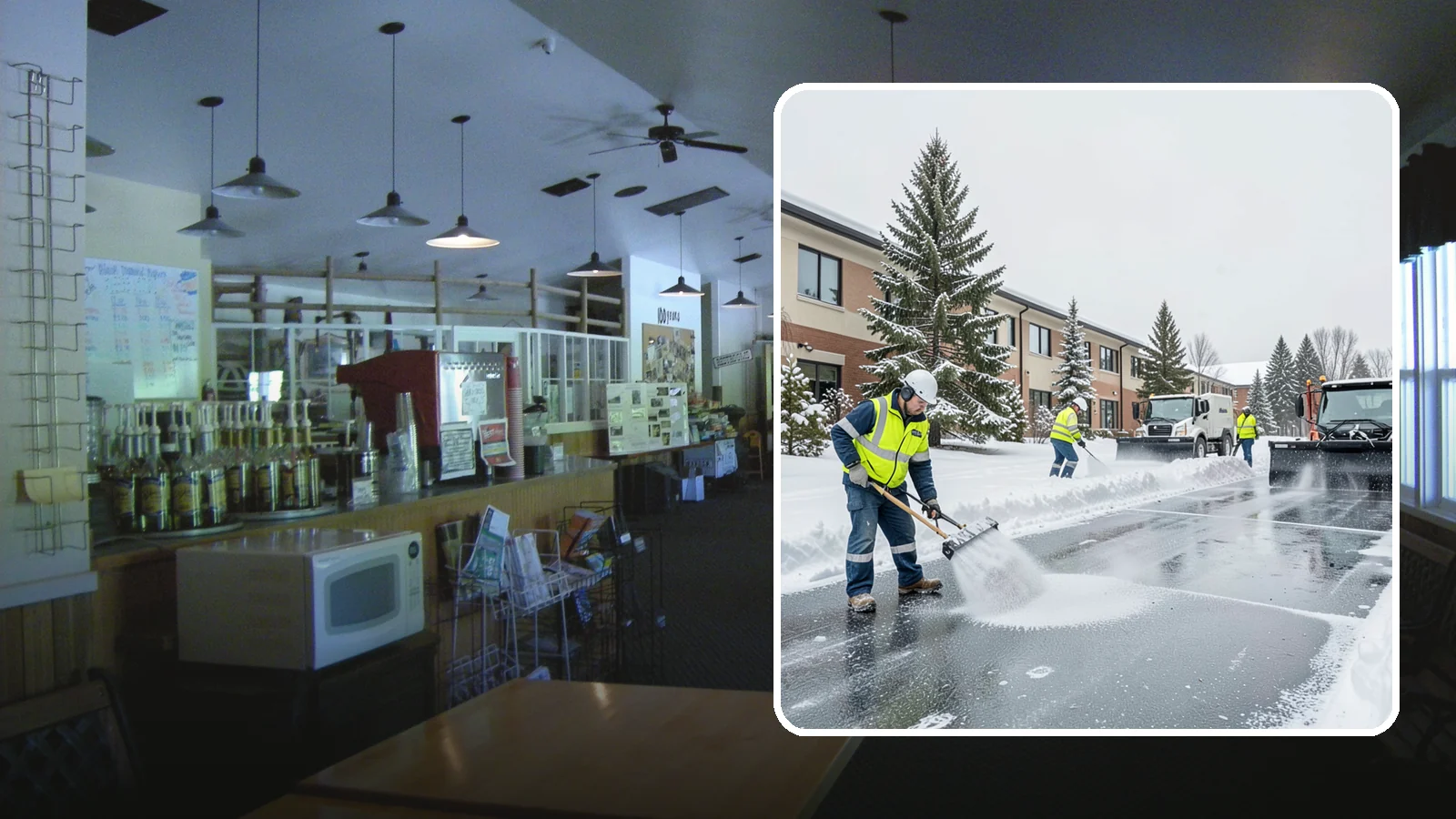 Business Park Deicing in Black Diamond, King County, WA - Deicing for business parks, coordinating ice control across multiple buildings, shared drives, and connecting walkways in one...