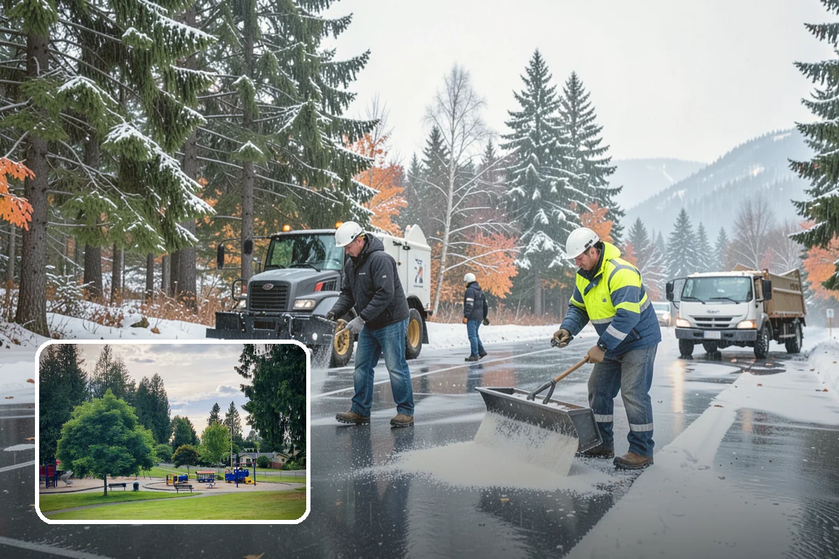 Business Park Deicing in Bonney Lake, Pierce County, WA - Coordinates ice control across every building and tenant