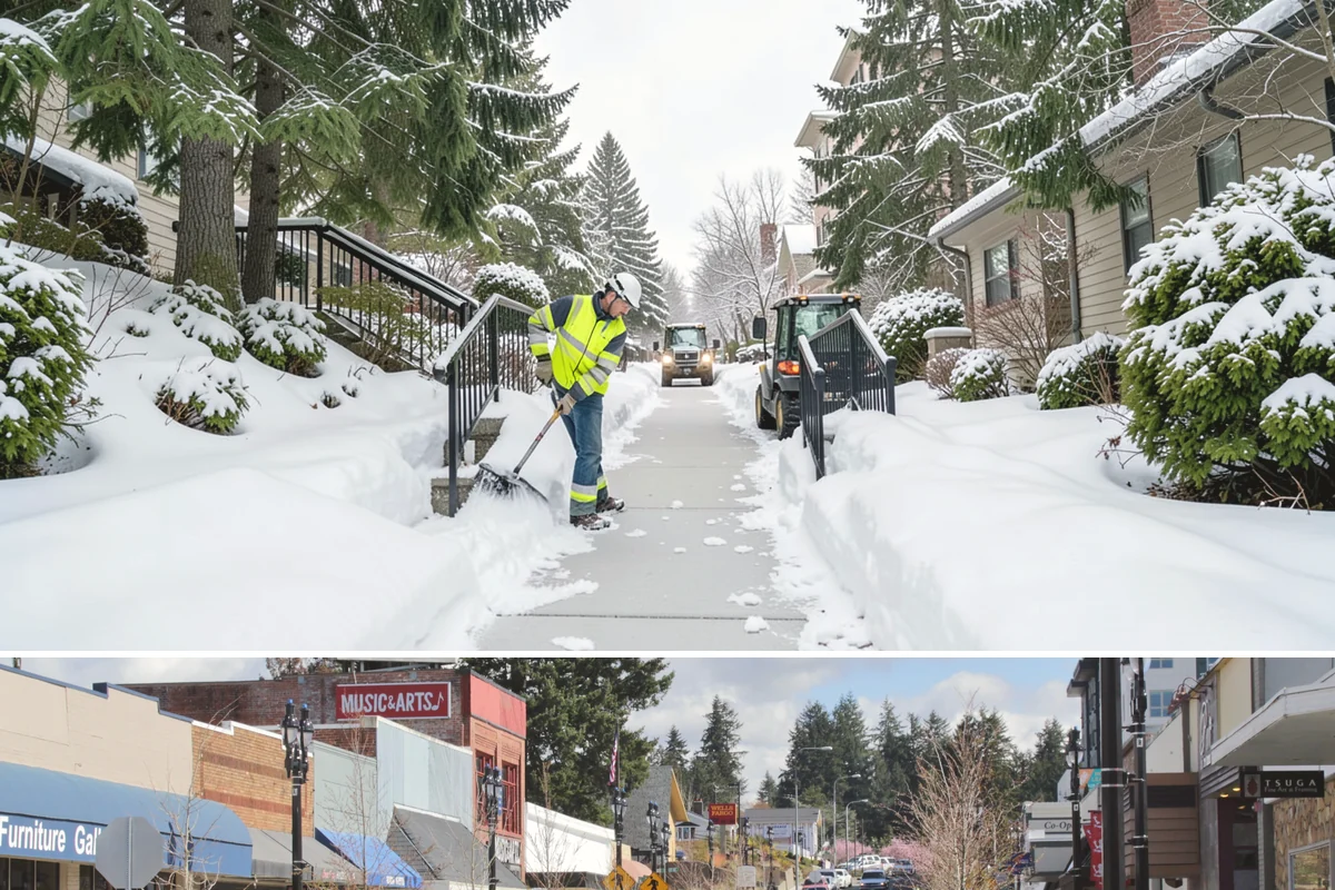 Business Park Deicing in Bothell, King County, WA - Coverage runs the winter season with commute-focused readiness during the freezing-rain events that stall lowland business...