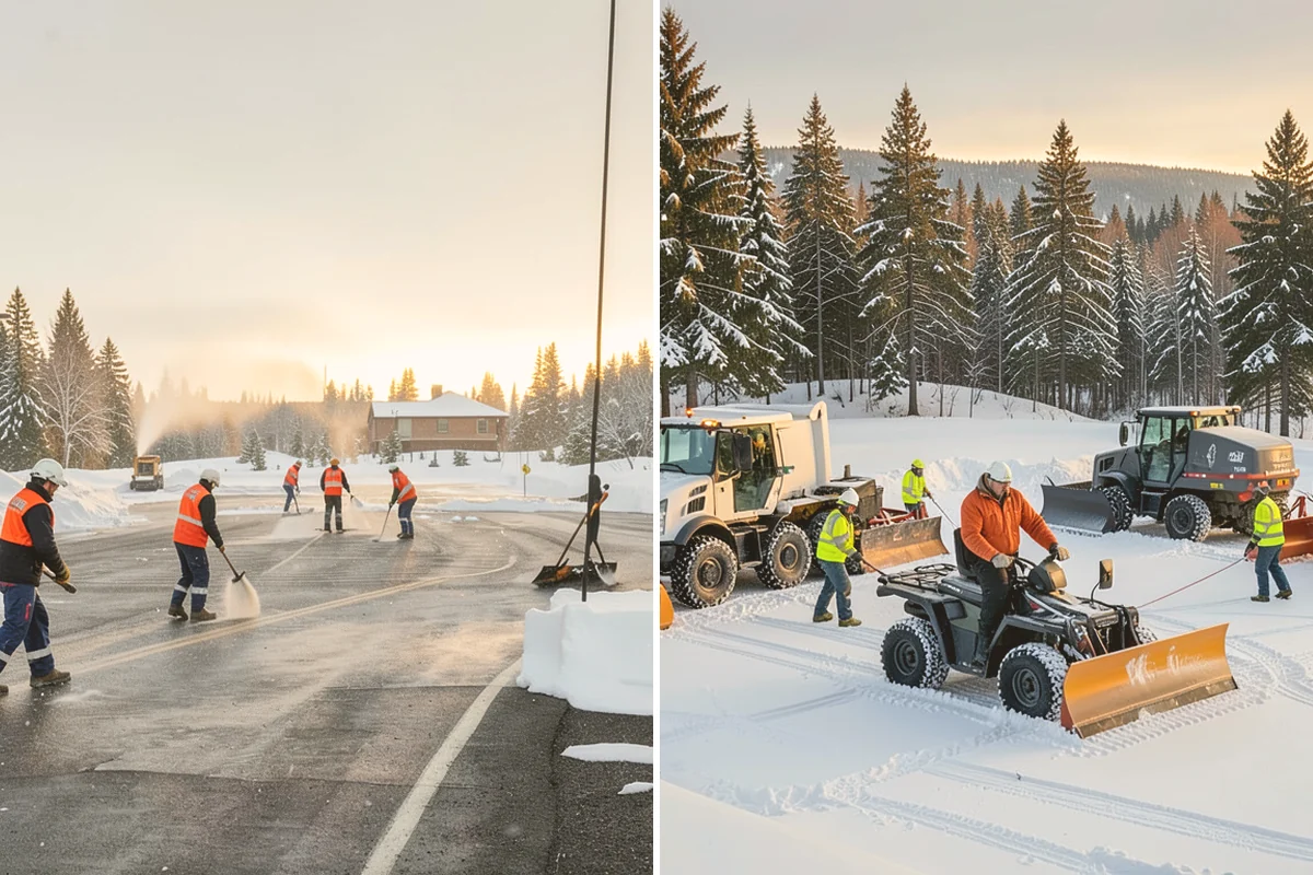 Business Park Deicing in Brier, Snohomish County, WA - Map internal drives, entrances, and cross-park walks with management