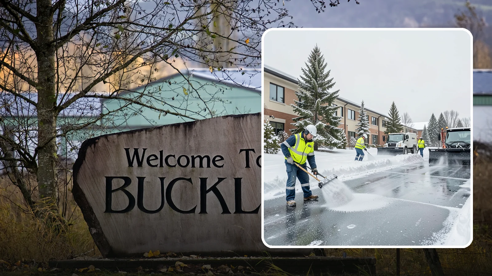 Business Park Deicing in Buckley, Pierce County, WA - Deicing for business parks, coordinating ice control across multiple buildings, shared drives, and connecting walkways in one...