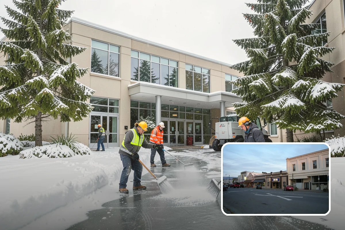 Business Park Deicing in Burlington, Skagit County, WA - Coordinates ice control across every building and tenant