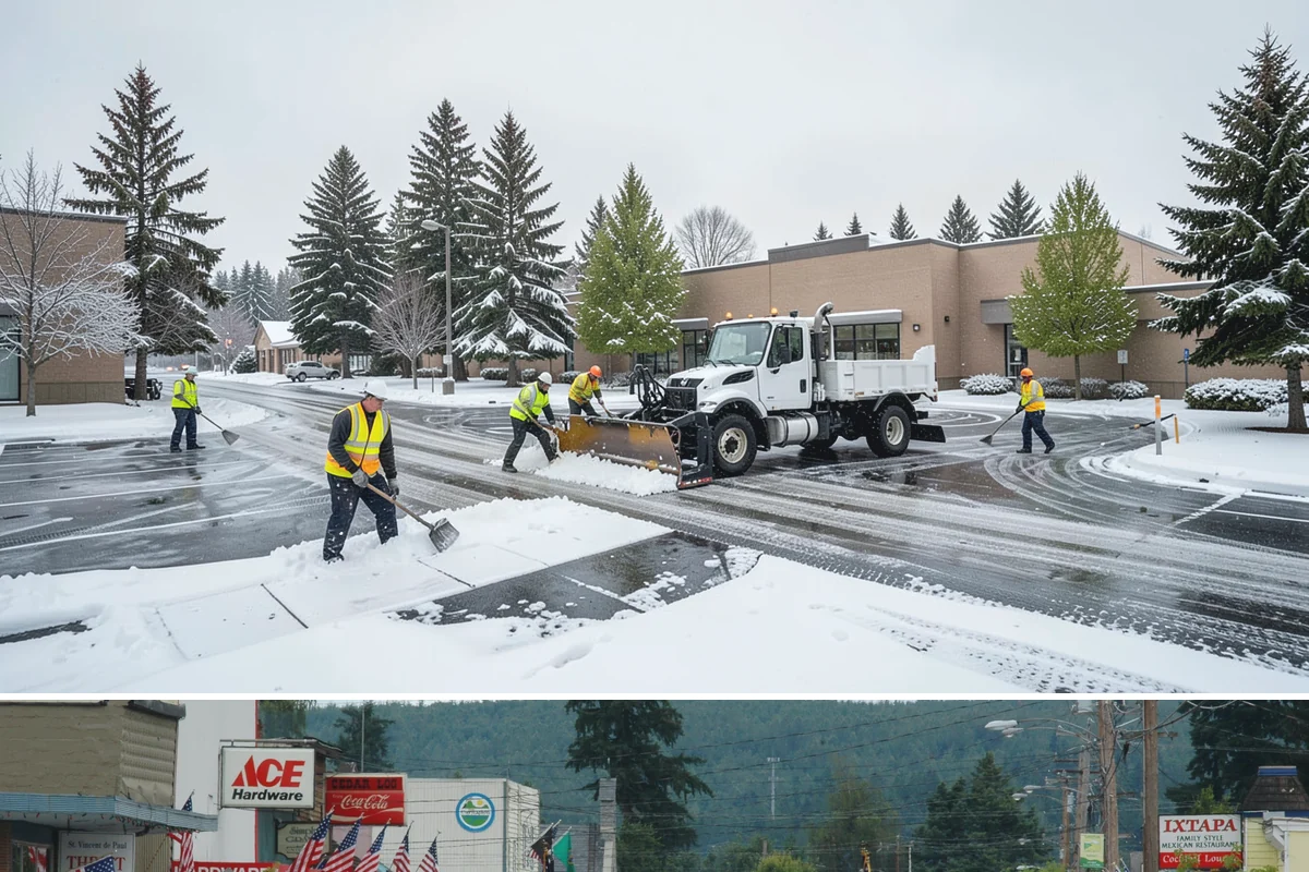 Business Park Deicing in Carnation, King County, WA - Coverage runs the winter season with commute-focused readiness during the freezing-rain events that stall lowland business...