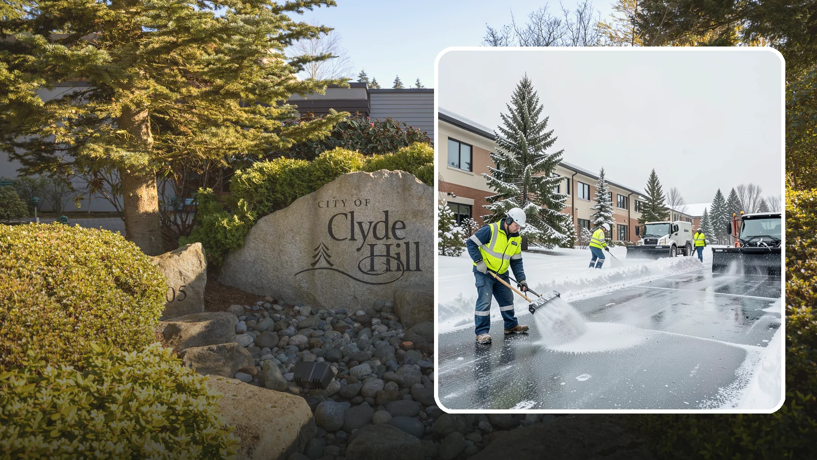 Business Park Deicing in Clyde Hill, King County, WA - Deicing for business parks, coordinating ice control across multiple buildings, shared drives, and connecting walkways in one...
