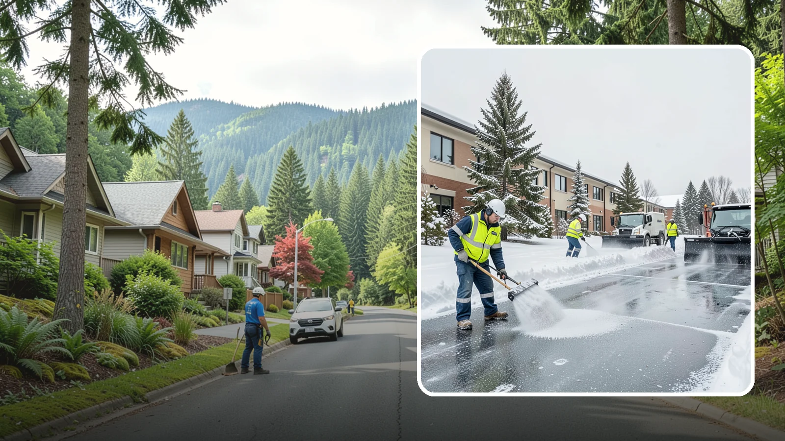 Business Park Deicing in Darrington, Snohomish County, WA - Deicing for business parks, coordinating ice control across multiple buildings, shared drives, and connecting walkways in one...