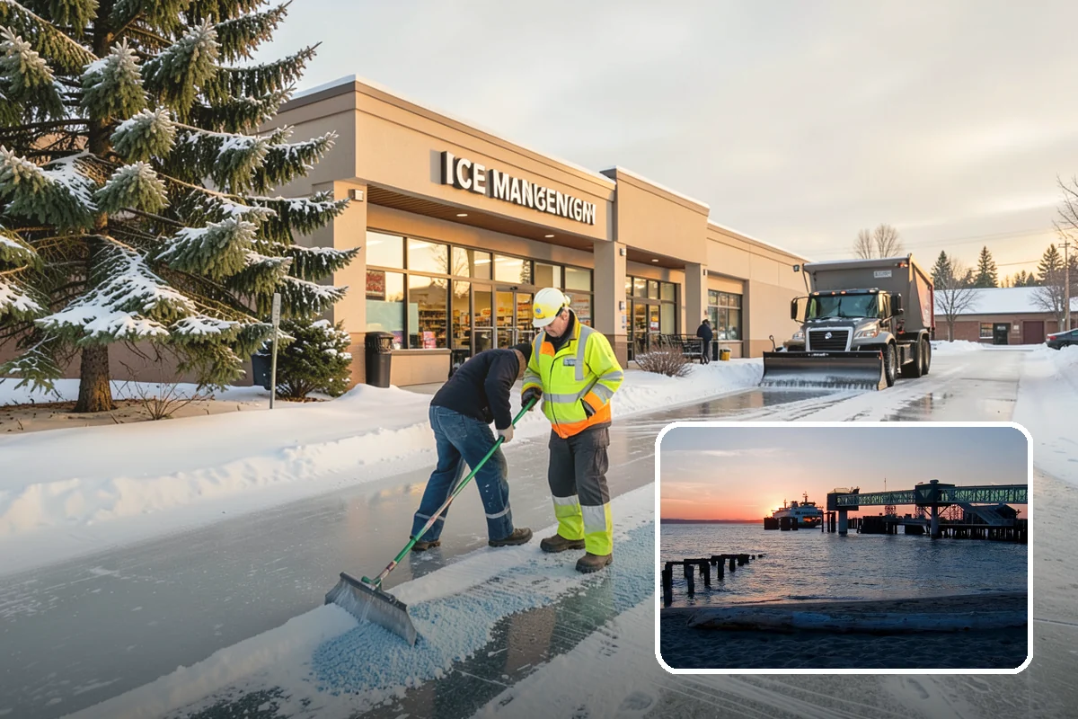 Business Park Deicing in Edmonds, Snohomish County, WA - Coordinates ice control across every building and tenant
