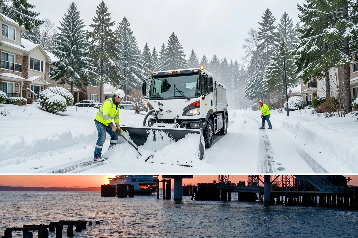 Business Park Deicing in Edmonds, Snohomish County, WA - Coverage runs the winter season with commute-focused readiness during the freezing-rain events that stall lowland business...
