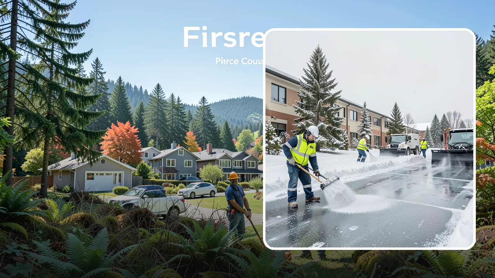 Business Park Deicing in Fircrest, Pierce County, WA - Deicing for business parks, coordinating ice control across multiple buildings, shared drives, and connecting walkways in one...