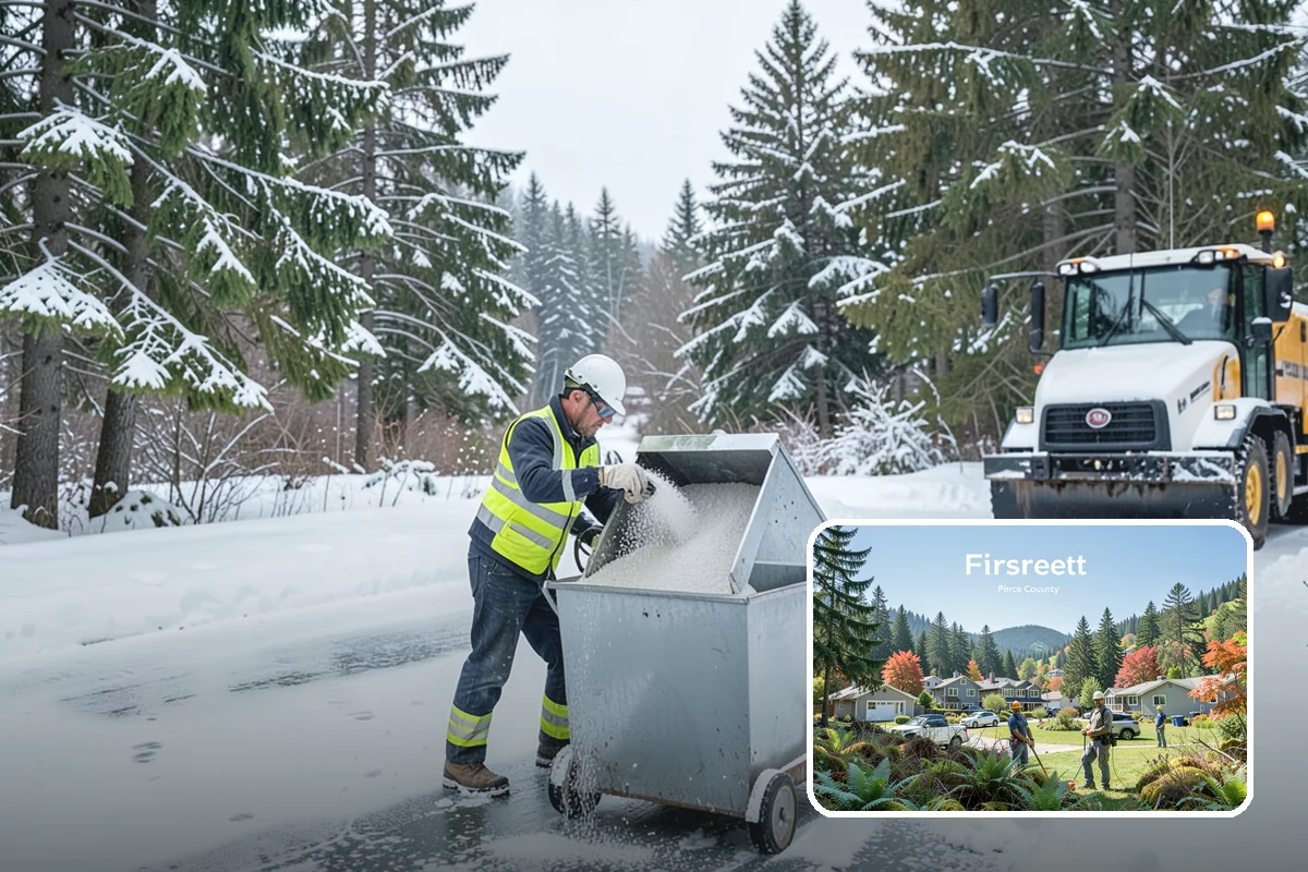 Business Park Deicing in Fircrest, Pierce County, WA - Coordinates ice control across every building and tenant