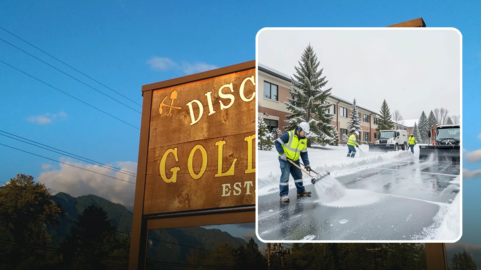 Business Park Deicing in Gold Bar, Snohomish County, WA - Deicing for business parks, coordinating ice control across multiple buildings, shared drives, and connecting walkways in one...