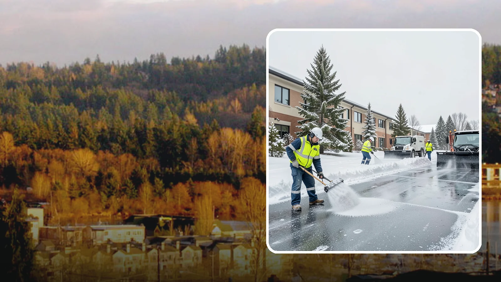 Business Park Deicing in Kenmore, King County, WA - Deicing for business parks, coordinating ice control across multiple buildings, shared drives, and connecting walkways in one...