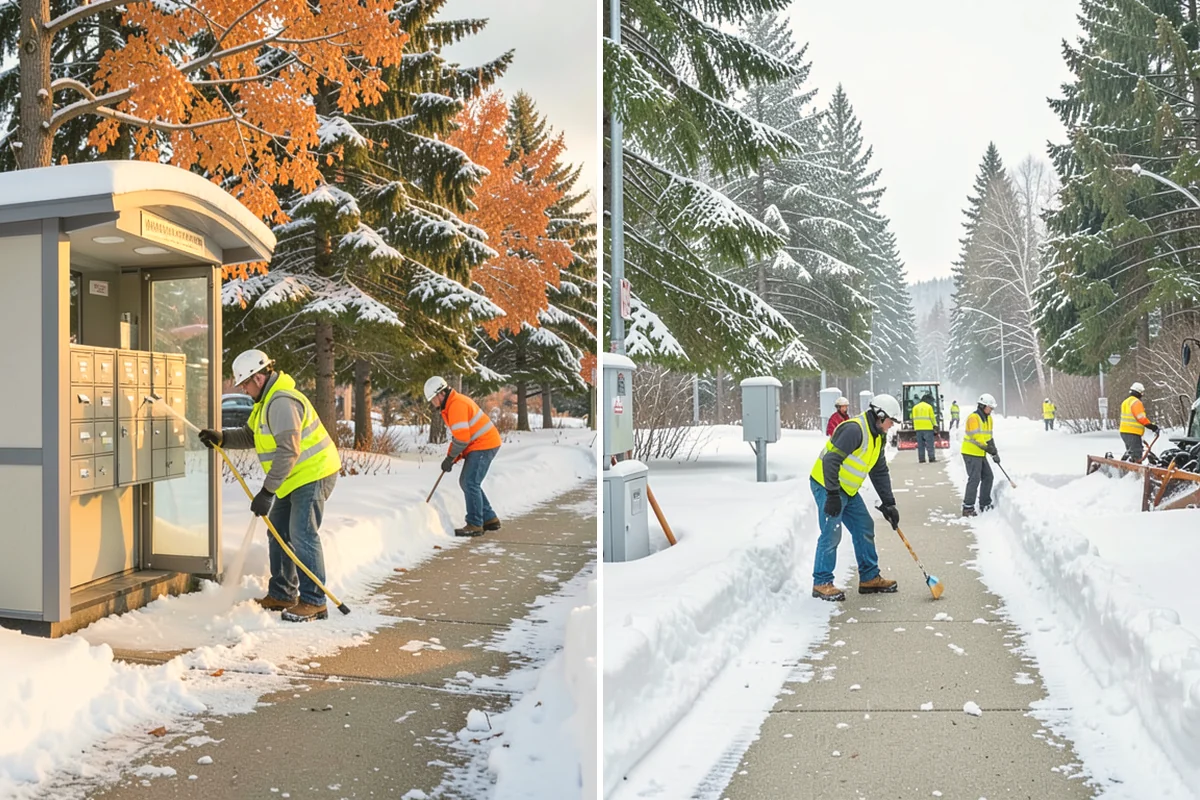 Business Park Deicing in Kirkland, King County, WA - Map internal drives, entrances, and cross-park walks with management
