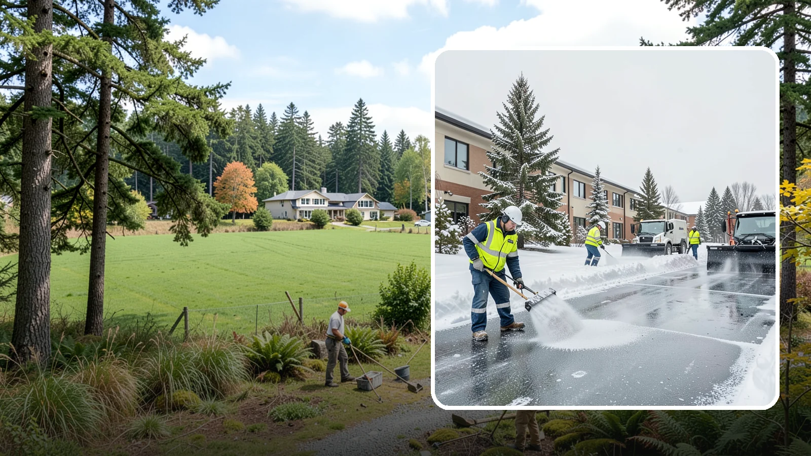 Business Park Deicing in Lyman, Skagit County, WA - Deicing for business parks, coordinating ice control across multiple buildings, shared drives, and connecting walkways in one...