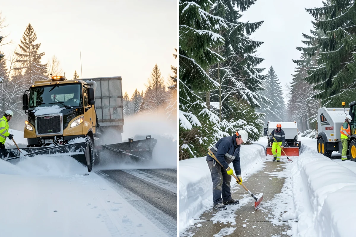 Business Park Deicing in Lyman, Skagit County, WA - Map internal drives, entrances, and cross-park walks with management