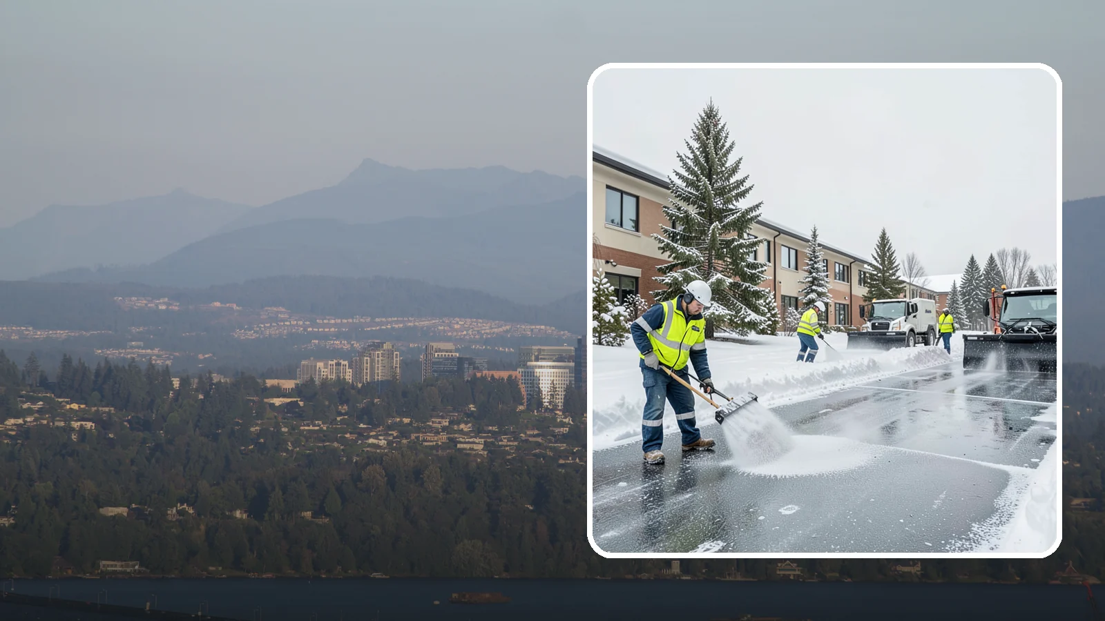 Business Park Deicing in Medina, King County, WA - Deicing for business parks, coordinating ice control across multiple buildings, shared drives, and connecting walkways in one...
