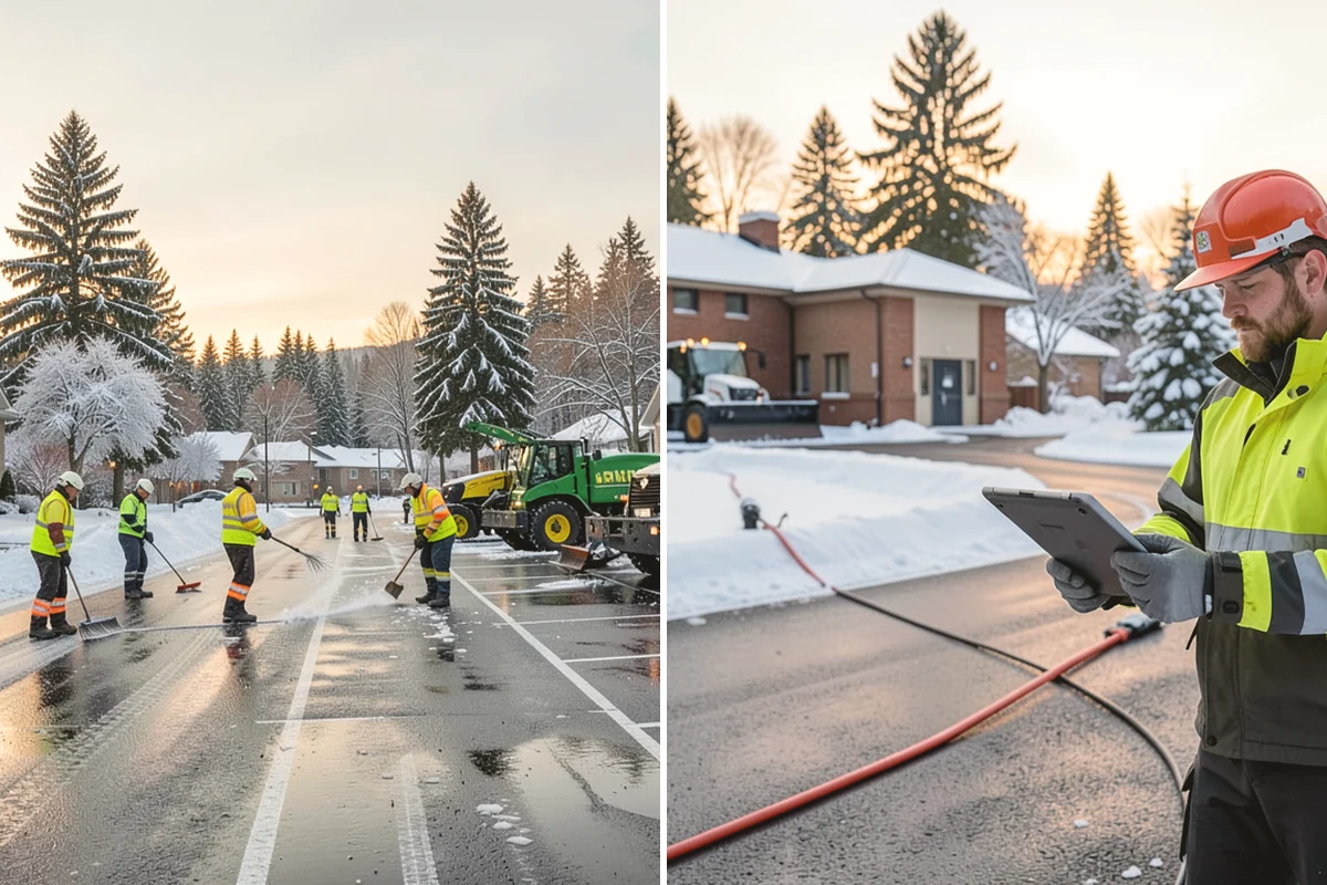 Business Park Deicing in Mill Creek, Snohomish County, WA - Map internal drives, entrances, and cross-park walks with management