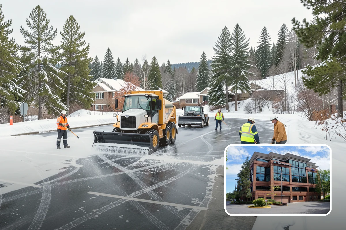Business Park Deicing in Mountlake Terrace, Snohomish County, WA - Coordinates ice control across every building and tenant