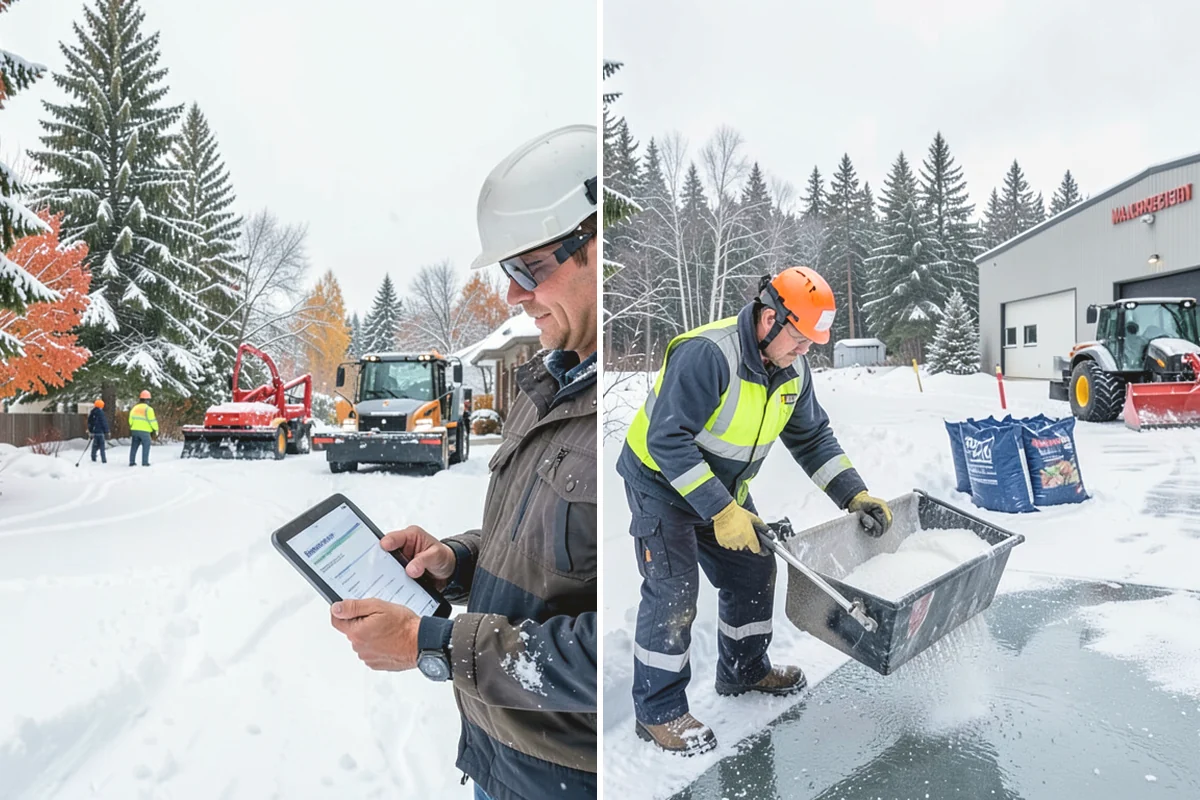 Business Park Deicing in Mukilteo, Snohomish County, WA - Map internal drives, entrances, and cross-park walks with management
