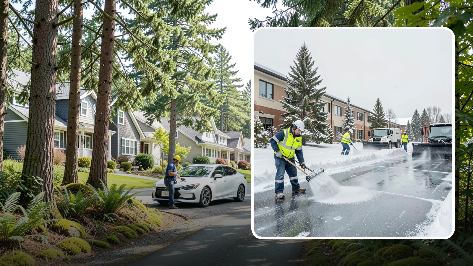 Business Park Deicing in Normandy Park, King County, WA - Deicing for business parks, coordinating ice control across multiple buildings, shared drives, and connecting walkways in one...