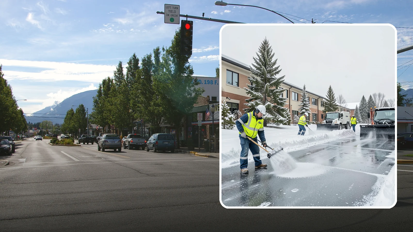 Business Park Deicing in North Bend, King County, WA - Deicing for business parks, coordinating ice control across multiple buildings, shared drives, and connecting walkways in one...