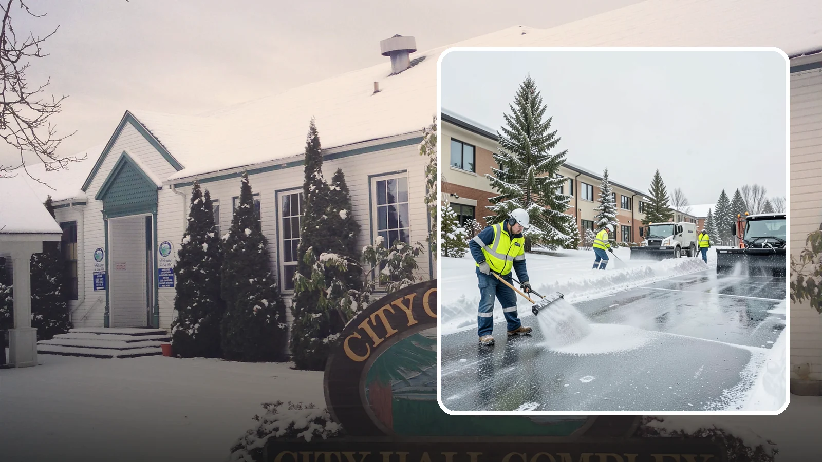 Business Park Deicing in Pacific, King County, WA - Deicing for business parks, coordinating ice control across multiple buildings, shared drives, and connecting walkways in one...