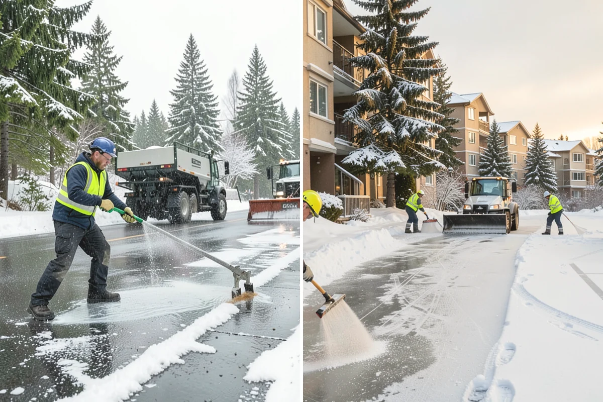 Business Park Deicing in Ruston, Pierce County, WA - Map internal drives, entrances, and cross-park walks with management