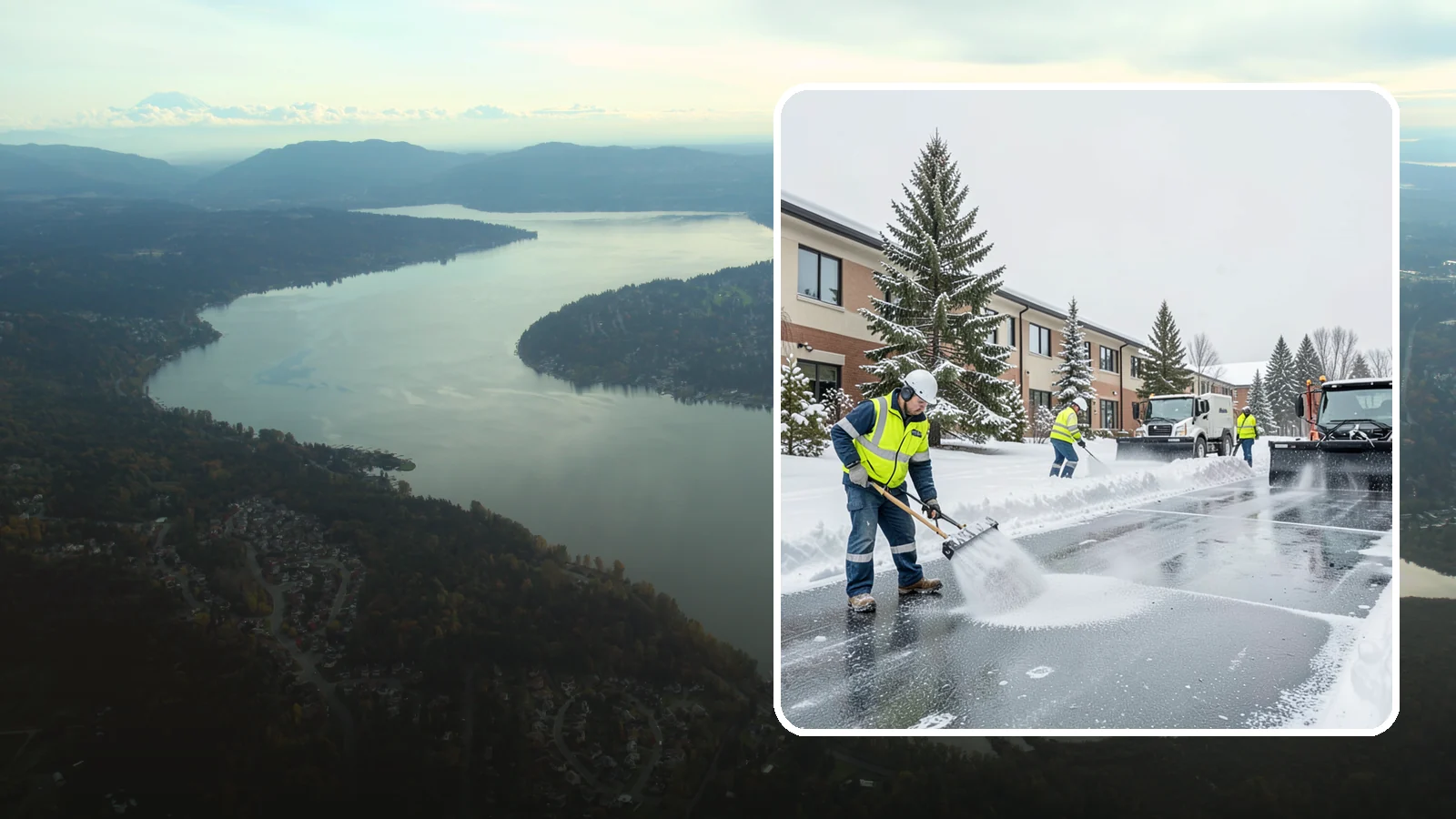 Business Park Deicing in Sammamish, King County, WA - Deicing for business parks, coordinating ice control across multiple buildings, shared drives, and connecting walkways in one...