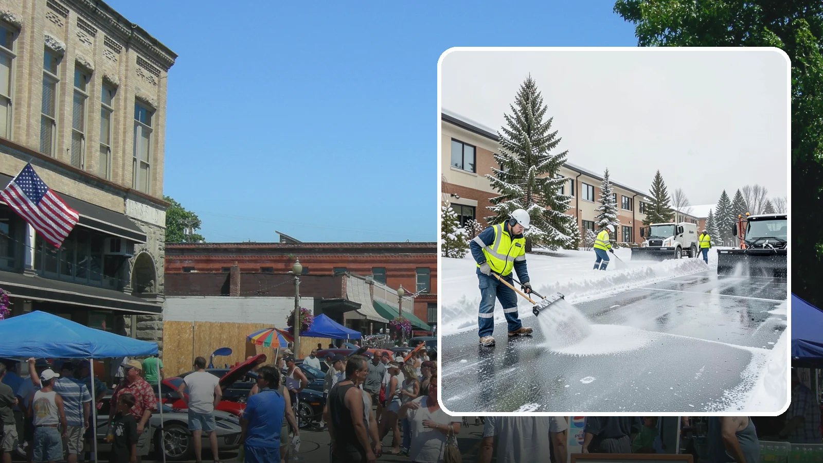 Business Park Deicing in Snohomish, Snohomish County, WA - Deicing for business parks, coordinating ice control across multiple buildings, shared drives, and connecting walkways in one...