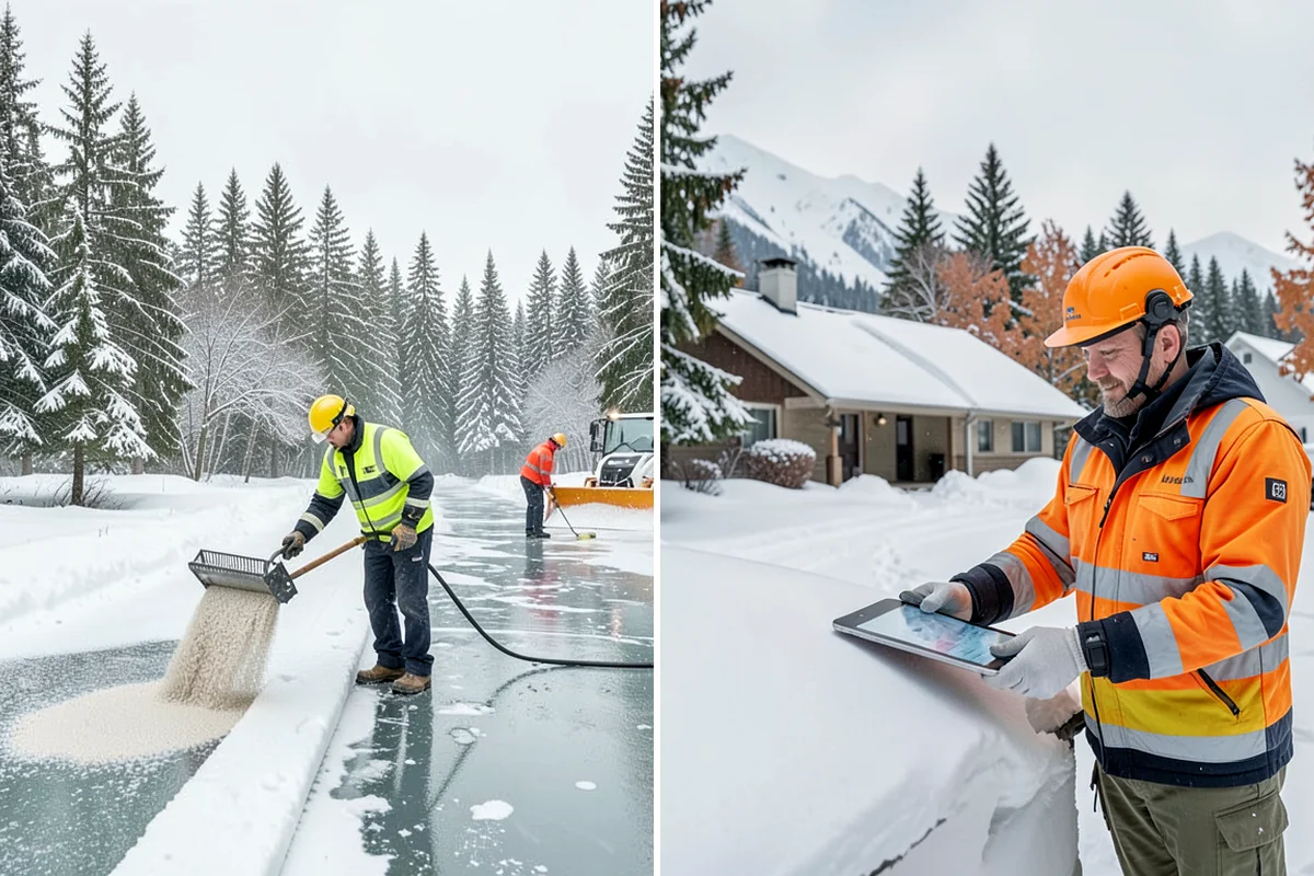 Business Park Deicing in Snoqualmie, King County, WA - Map internal drives, entrances, and cross-park walks with management