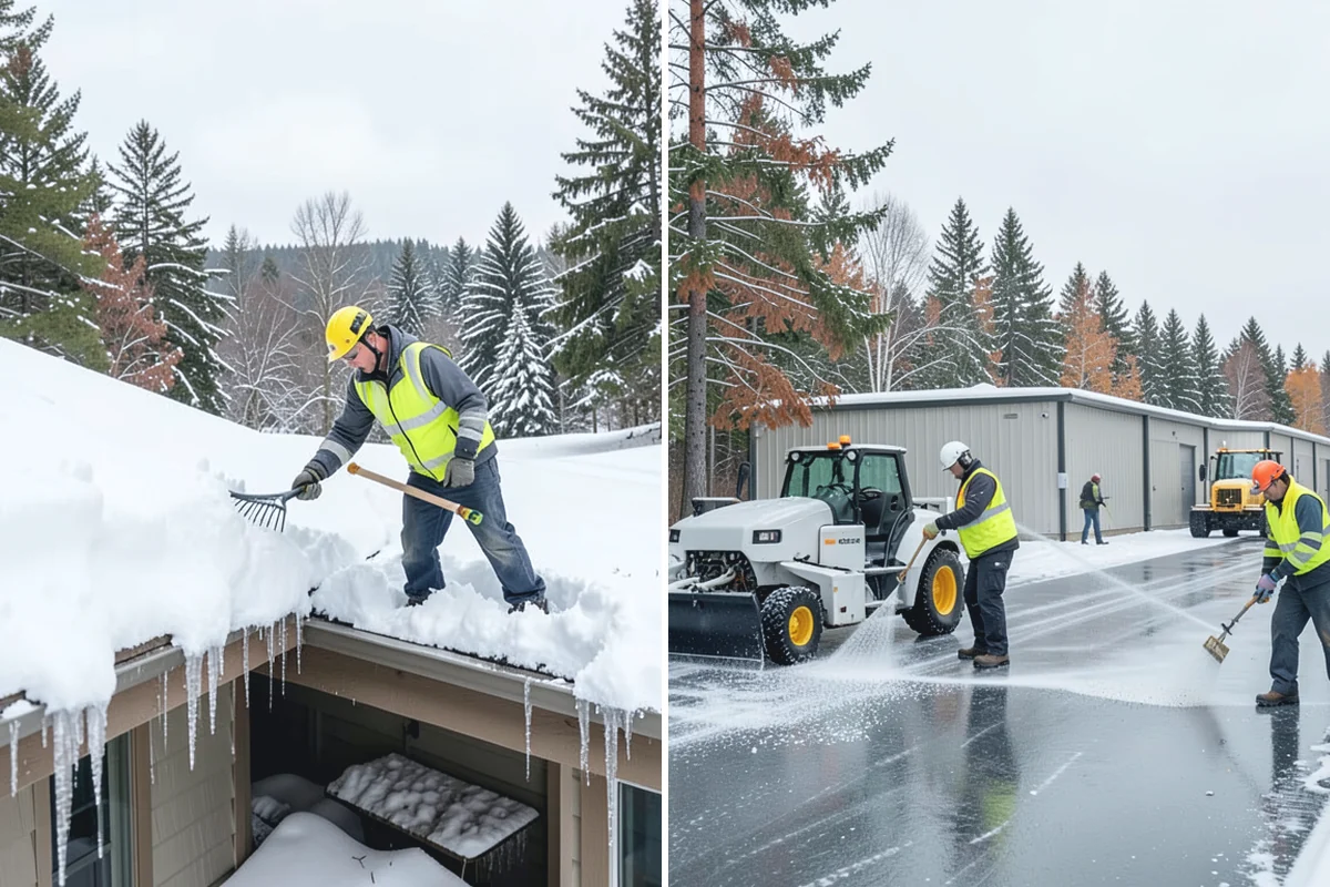 Business Park Deicing in South Prairie, Pierce County, WA - Map internal drives, entrances, and cross-park walks with management