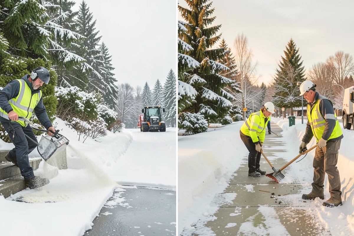 Business Park Deicing in Stanwood, Snohomish County, WA - Map internal drives, entrances, and cross-park walks with management