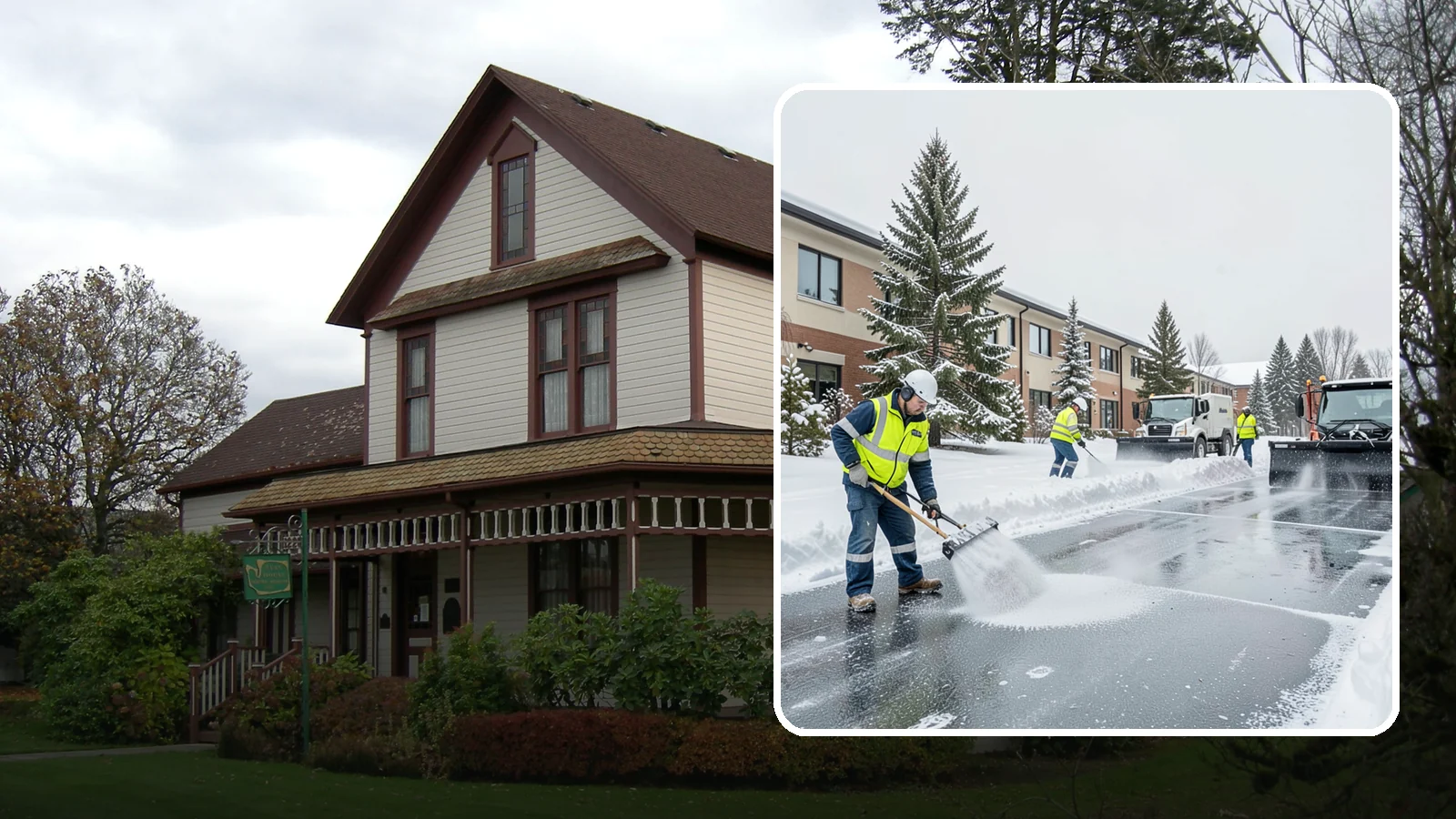 Business Park Deicing in Sumner, Pierce County, WA - Deicing for business parks, coordinating ice control across multiple buildings, shared drives, and connecting walkways in one...